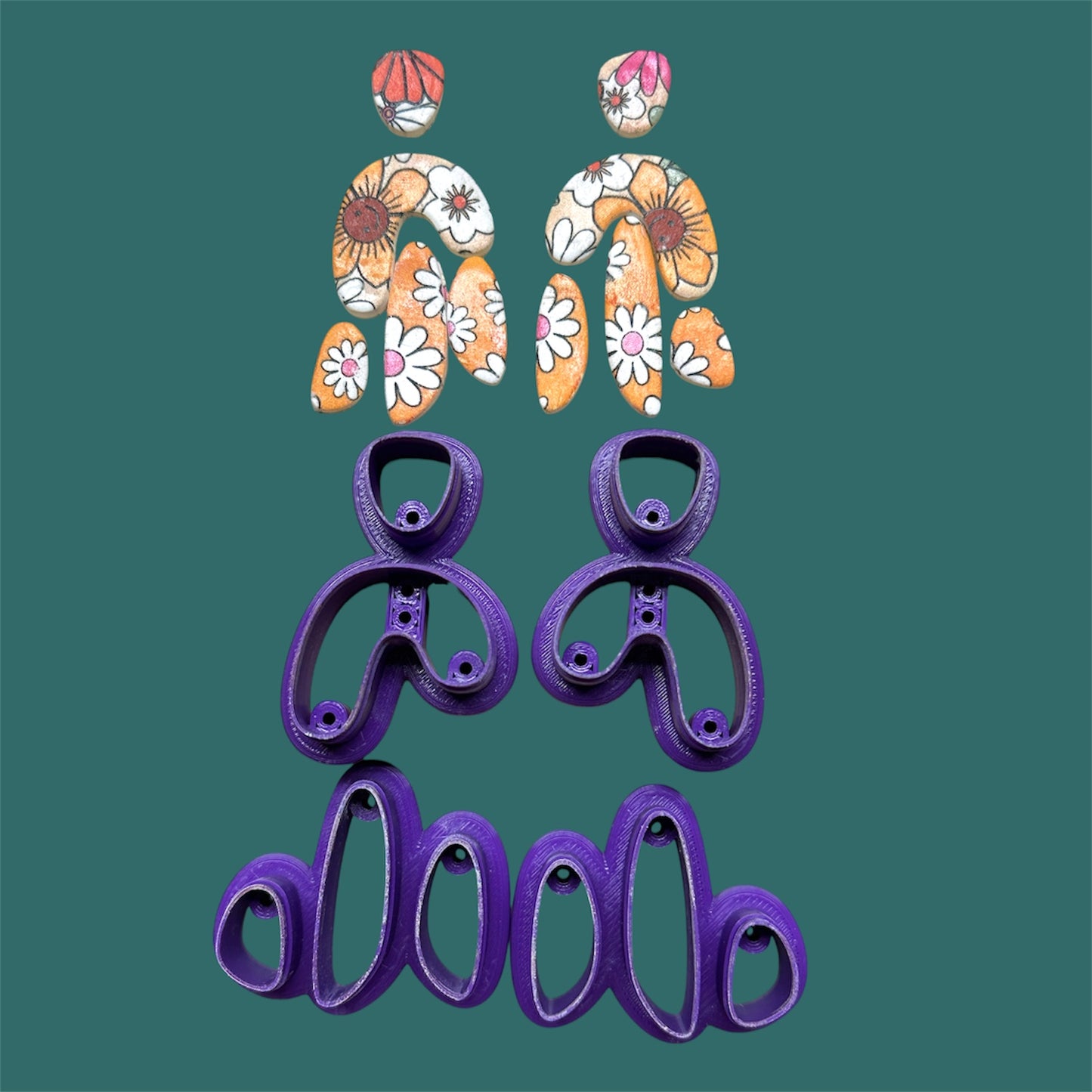 2Pc Lumi Dangle Polymer Clay Cutter Set 3 Sizes Available You Choose