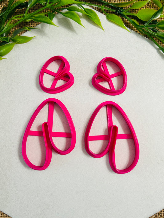4pc Abstract Double Arch Cutter Set Polymer Clay Cutter 4 Sizes You Choose