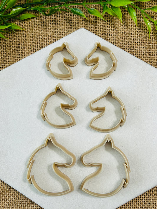2pc Horse Head Outline Cutter Set Polymer Clay Cutter 5 Sizes You Choose