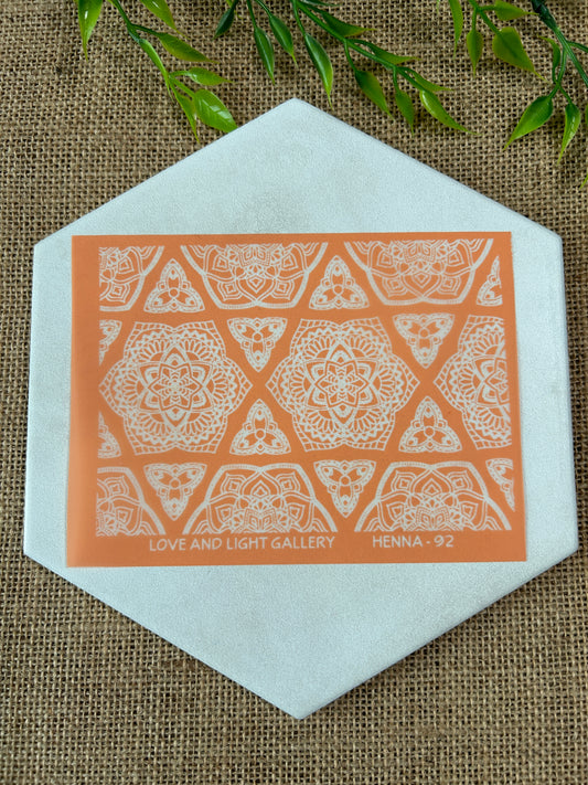 Henna Silk Screen For Polymer Clay SS92