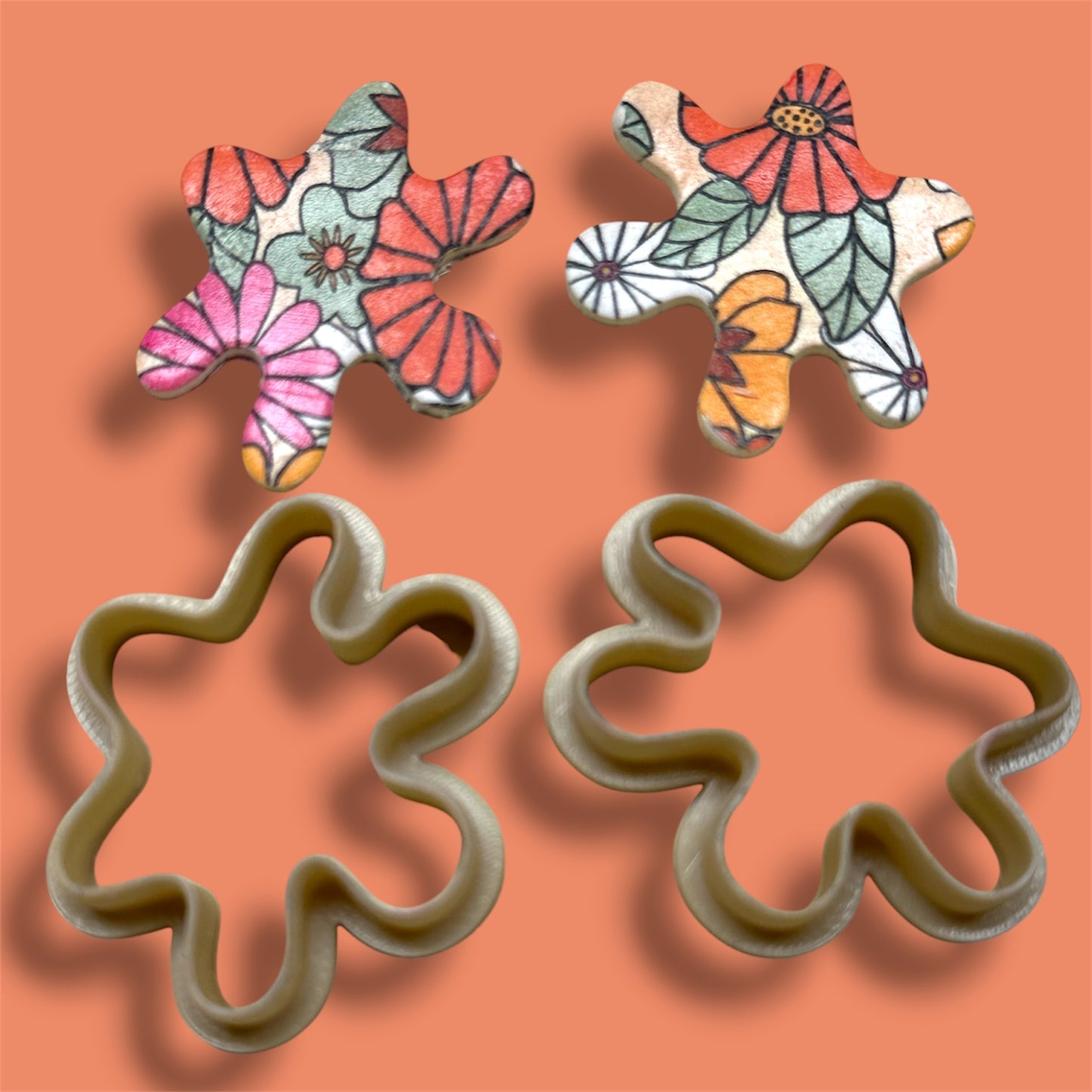 2pc Paint Splatter Spot Outline Cutter Set Polymer Clay Cutter 6 Sizes You Choose