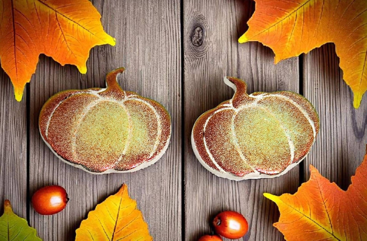 2pc Autumn Pumpkin Gourd Imprint Cutter Set Polymer Clay Cutter 6 Sizes and 3 Styles You Choose