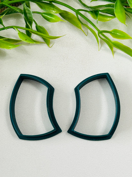 2pc Curved Rectangle Outline Cutter Set Polymer Clay Cutter 6 Sizes You Choose