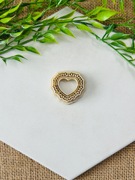 Decorative Open Center Heart Frame Cutter Style 1 Polymer Clay Cutter 4 Sizes You Choose