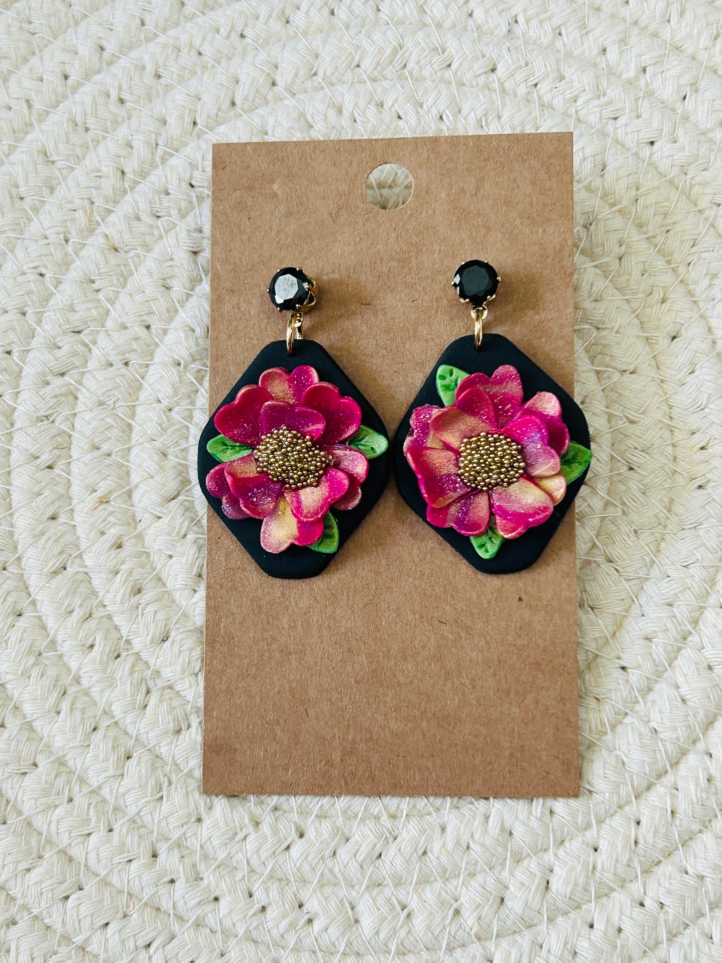 Ombre Blossom Statement Dangle Earrings