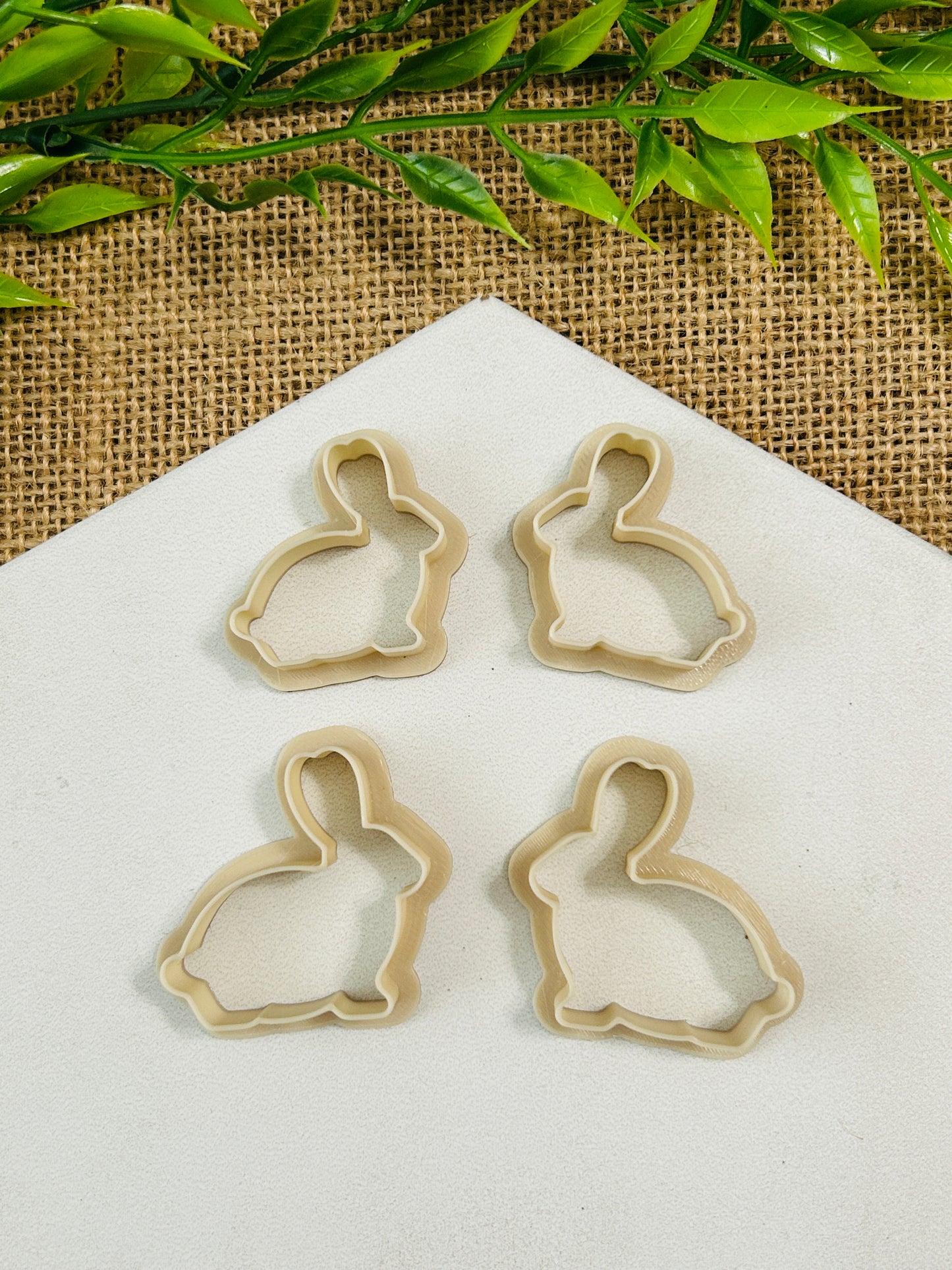 2pc Bunny Rabbit Outline Cutter Set Polymer Clay Cutter 6 Sizes You Choose