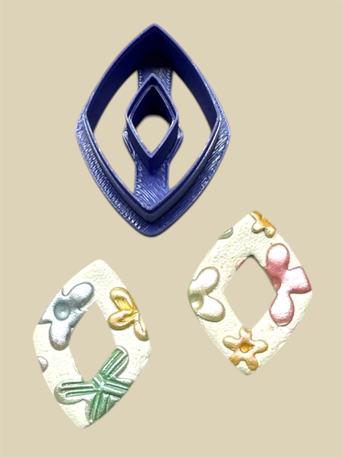 Diamond Donut Center Cut Out Polymer Clay Cutter 9 Sizes You Choose
