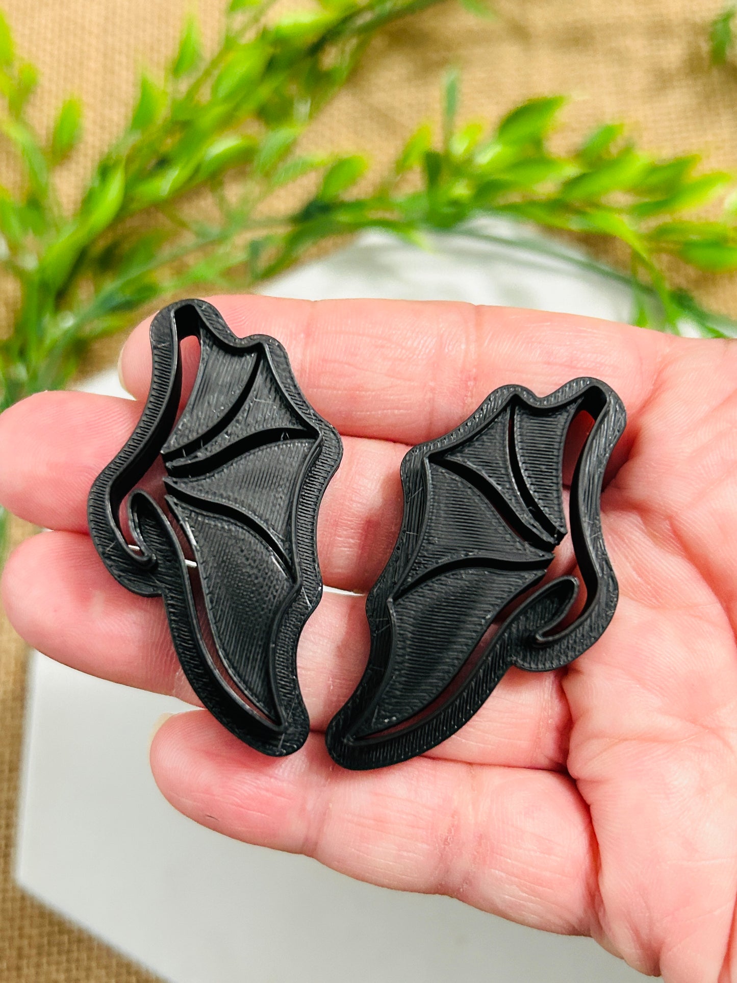 2pc Devil Wing Imprint Cutter Set Polymer Clay Cutter