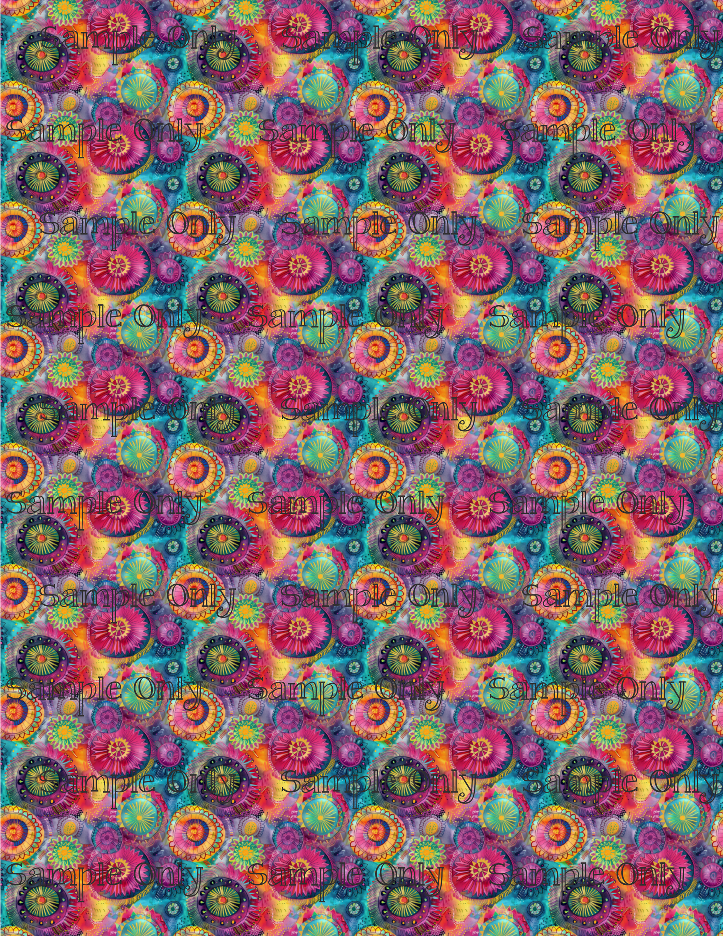 Abstract Boho Circles Pattern Set 1 Pattern Image Transfer Sheet For Polymer Clay