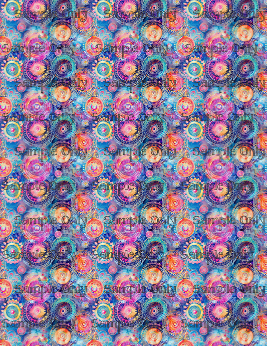 Abstract Boho Circles Pattern Set 2 Pattern Image Transfer Sheet For Polymer Clay