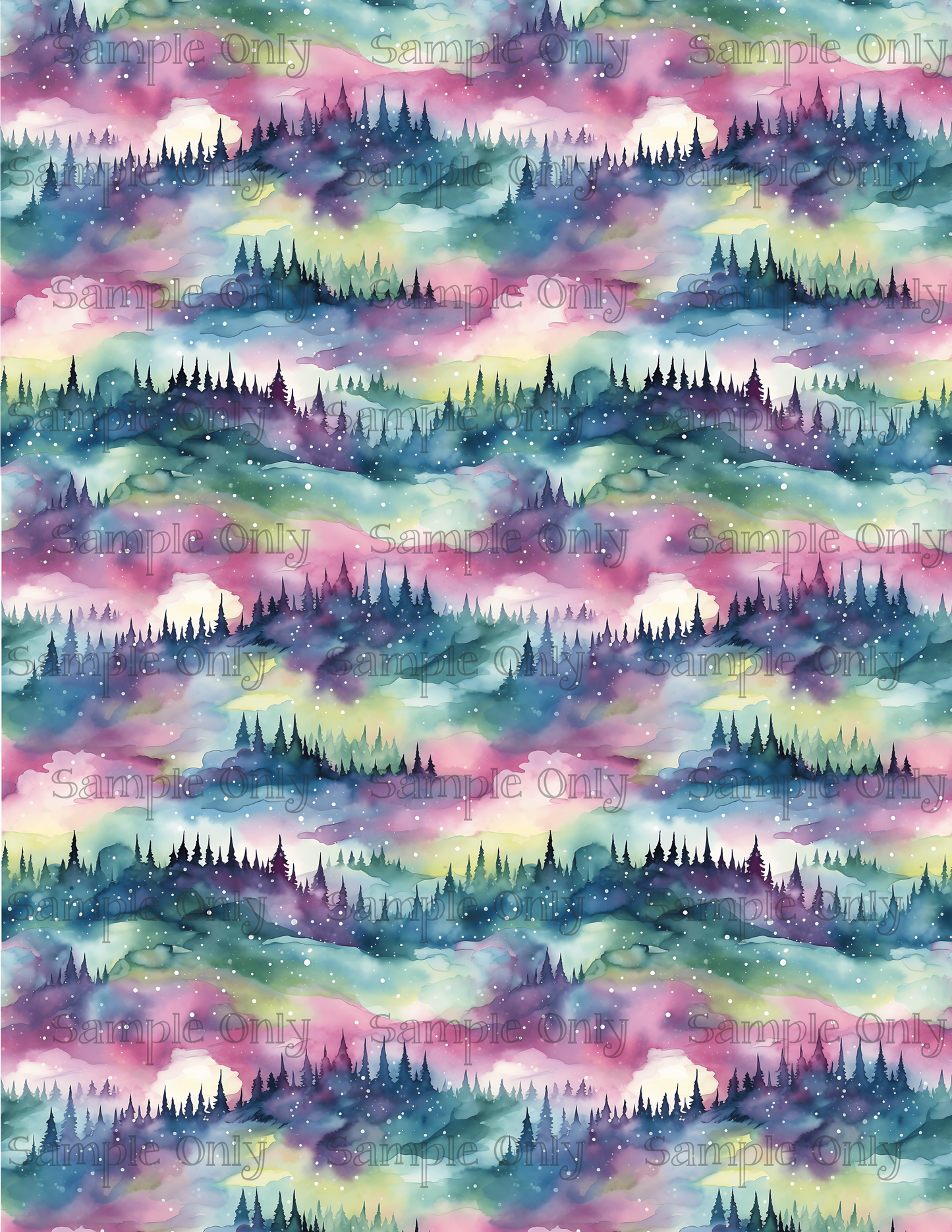 Northern Lights Aurora Borealis Scene Pattern Set 3 Image Sheet For Polymer Clay Transfer Decal DIGITAL FILE OR PRINTED