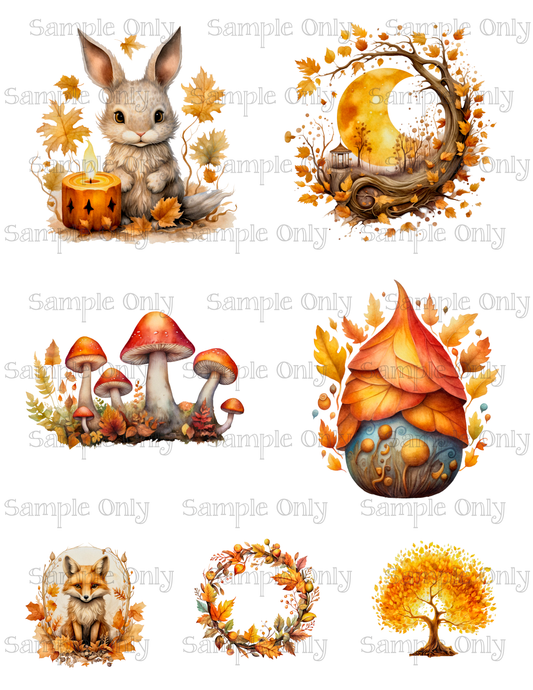 3.5 Inch Autumn Equinox Set-02 Image Sheet For Polymer Clay Transfer Decal DIGITAL FILE OR PRINTED