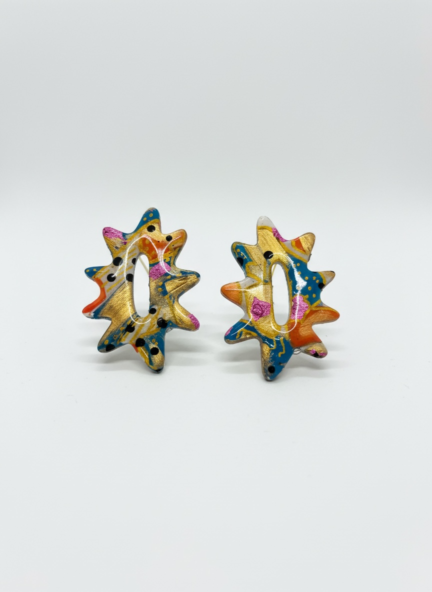 2Pc Splashy Donut Mirrored Polymer Clay Cutter Set 5 Sizes Available You Choose