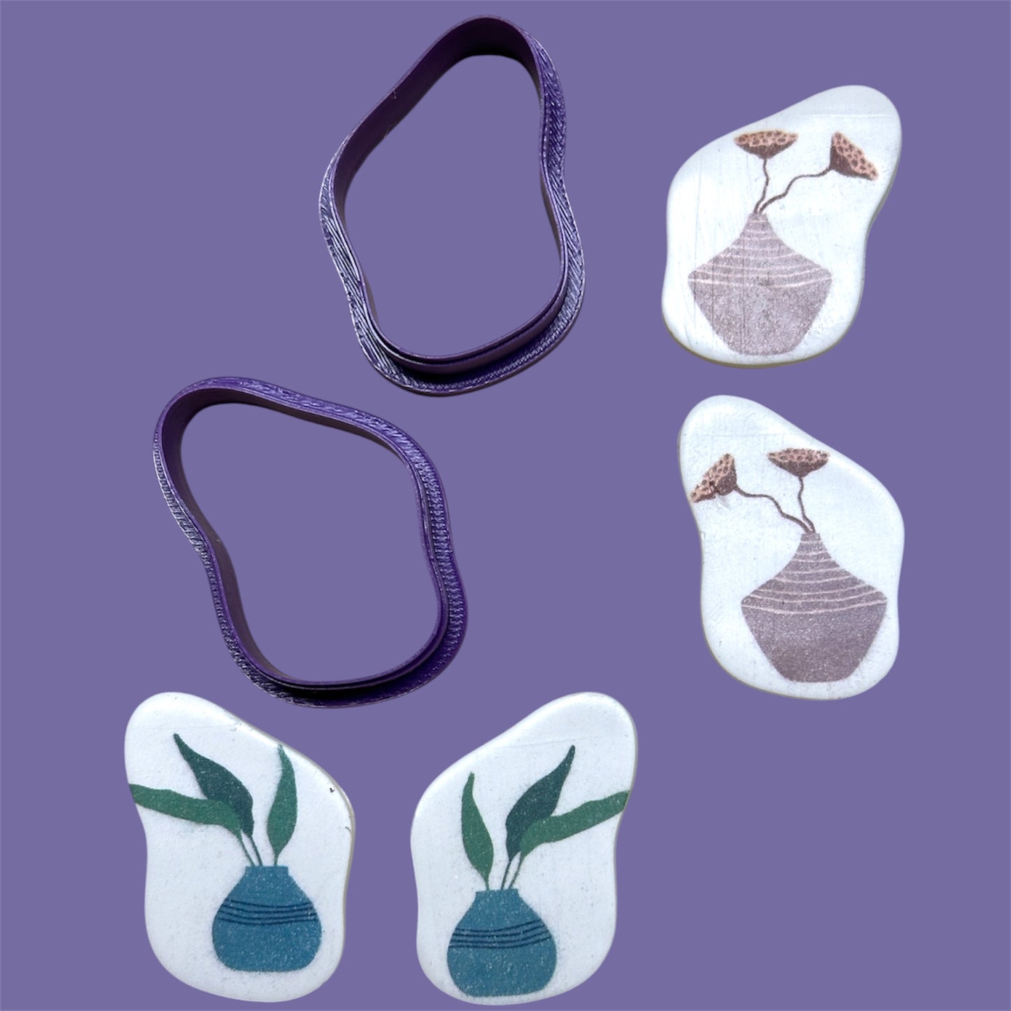 2pc Abstract Jiggle Outline Cutter Set Polymer Clay Cutter 10 Sizes You Choose
