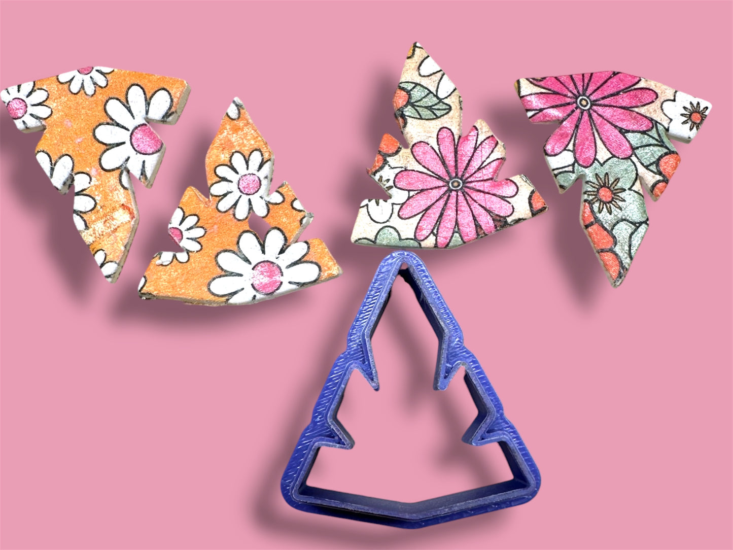 Geometric Leaf Outline Polymer Clay Cutter 8 Sizes You Choose