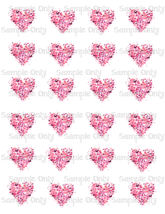 1.5 inch Butterfly Hearts Image Sheet For Polymer Clay Transfer Decal DIGITAL FILE OR PRINTED