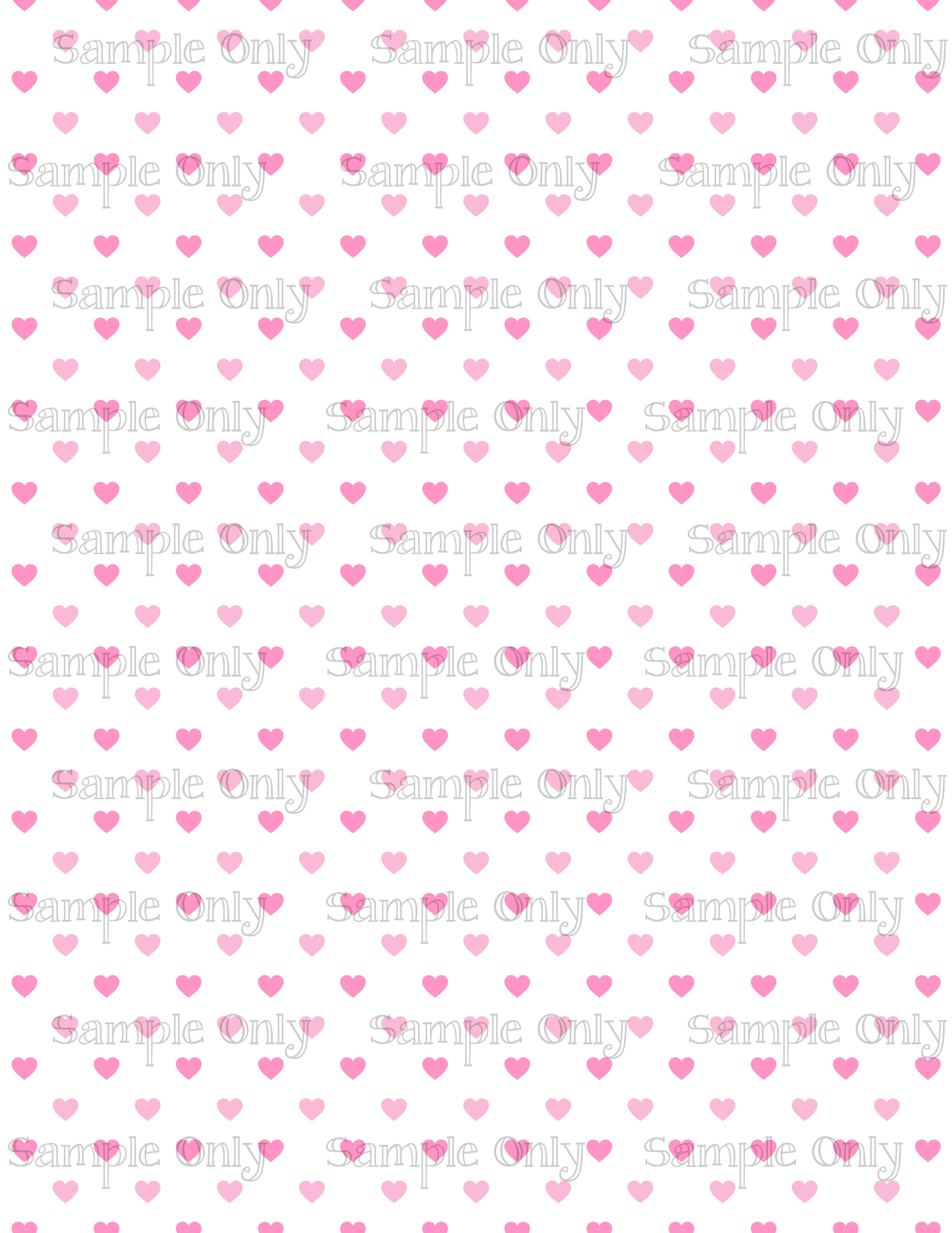 Pink Heart Polka Dot Pattern Set-07 Image Sheet For Polymer Clay Transfer Decal DIGITAL FILE OR PRINTED