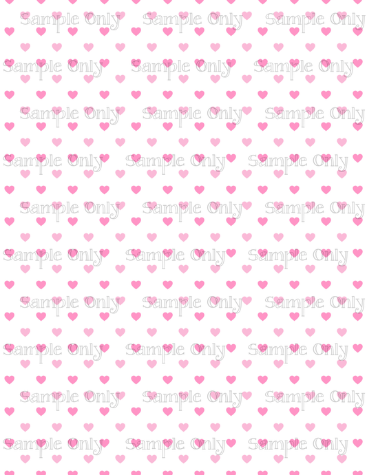 Pink Heart Polka Dot Pattern Set-07 Image Sheet For Polymer Clay Transfer Decal DIGITAL FILE OR PRINTED