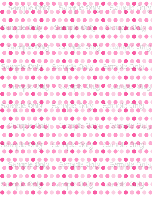 Pink Polka Dot Pattern Set-08 Image Sheet For Polymer Clay Transfer Decal DIGITAL FILE OR PRINTED