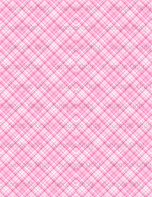 Pink And White Plaid Pattern Set-10 Image Sheet For Polymer Clay Transfer Decal DIGITAL FILE OR PRINTED