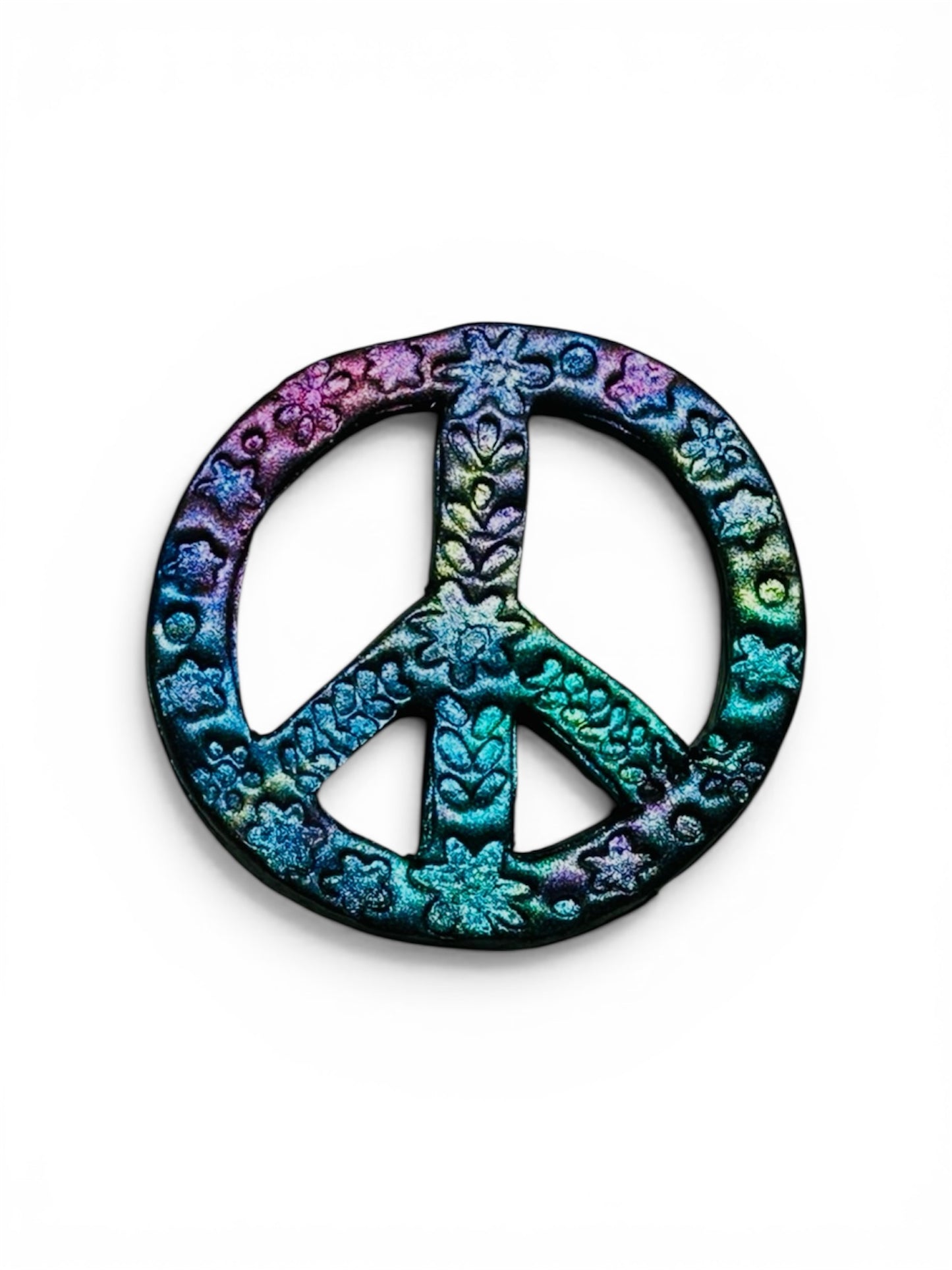 Boho Floral Peace Sign Imprint Polymer Clay Cutter 2 Styles YOU CHOOSE