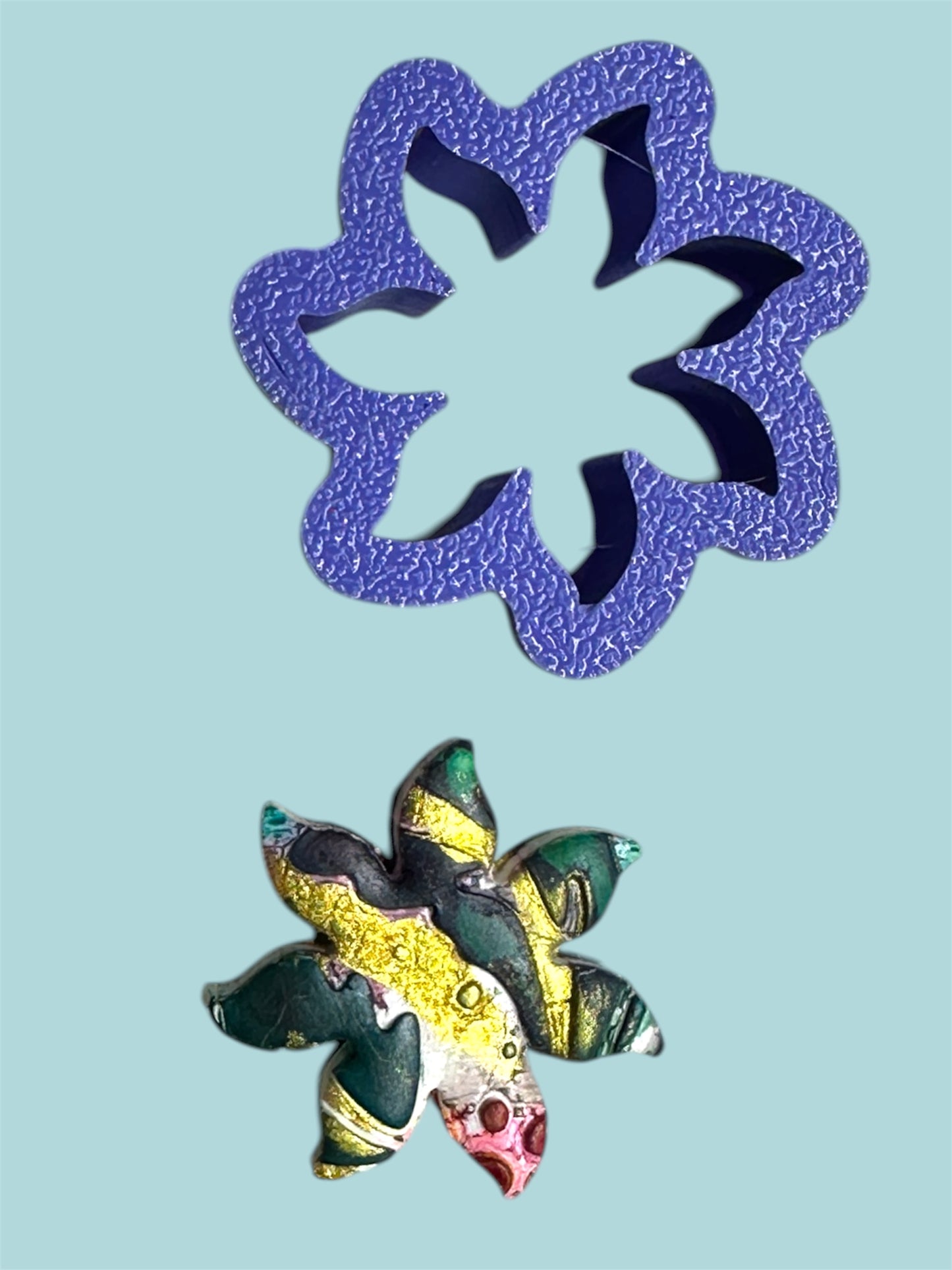 7 Petal Wind Flower Outline Polymer Clay Cutter 10 Sizes You Choose