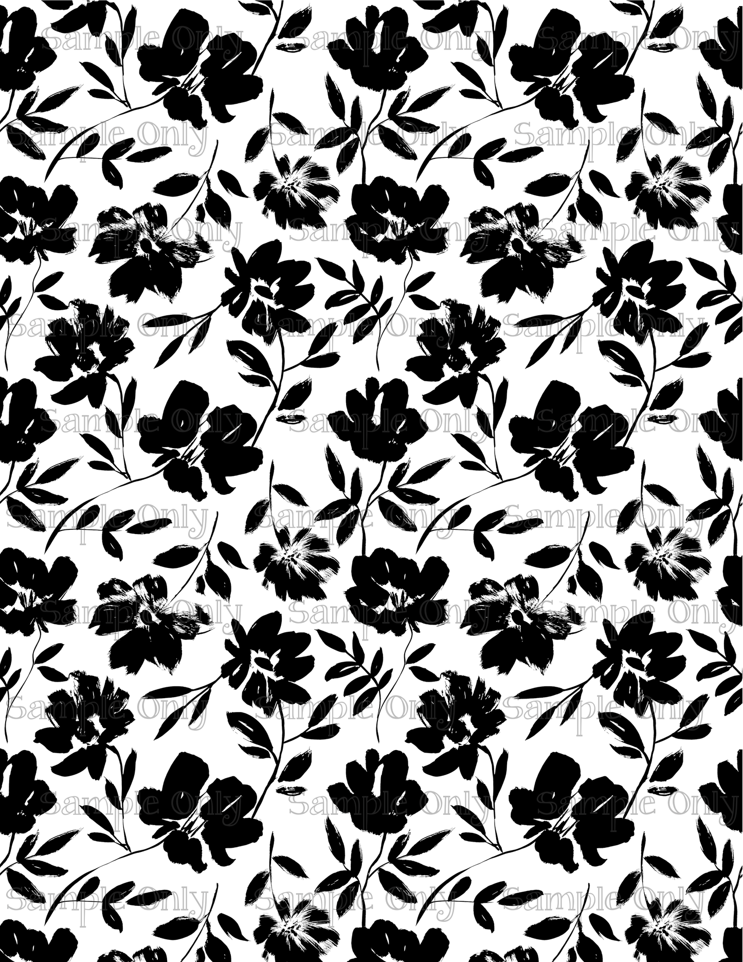 Bold Spring Floral Monochromatic Color Your Own Image Sheet For Polymer Clay Transfer Decal DIGITAL FILE OR PRINTED