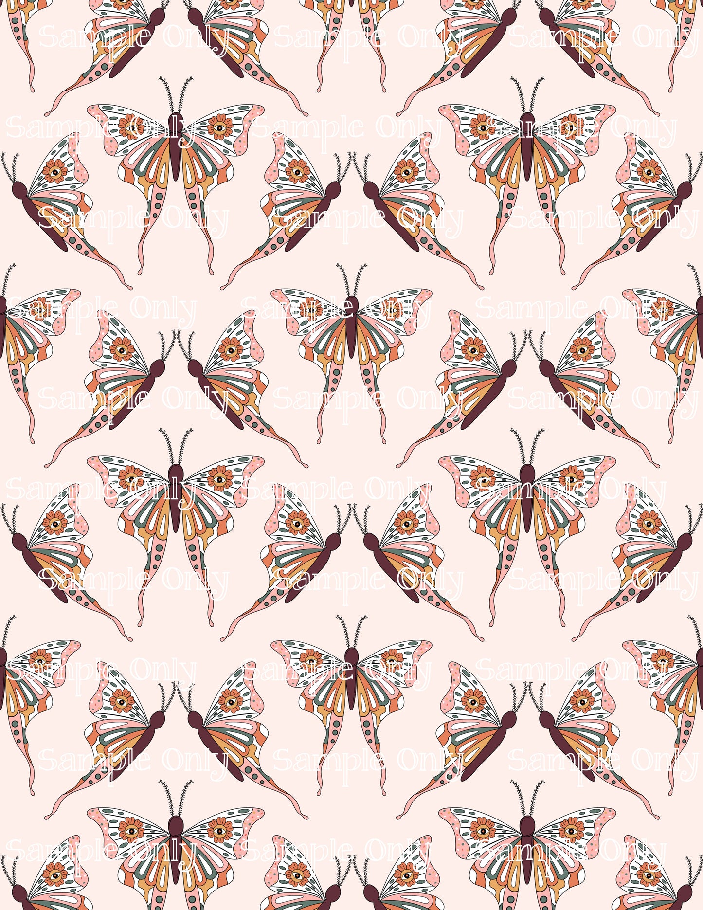 Boho Butterfly Image Sheet For Polymer Clay Transfer Decal DIGITAL FILE OR PRINTED Boho1