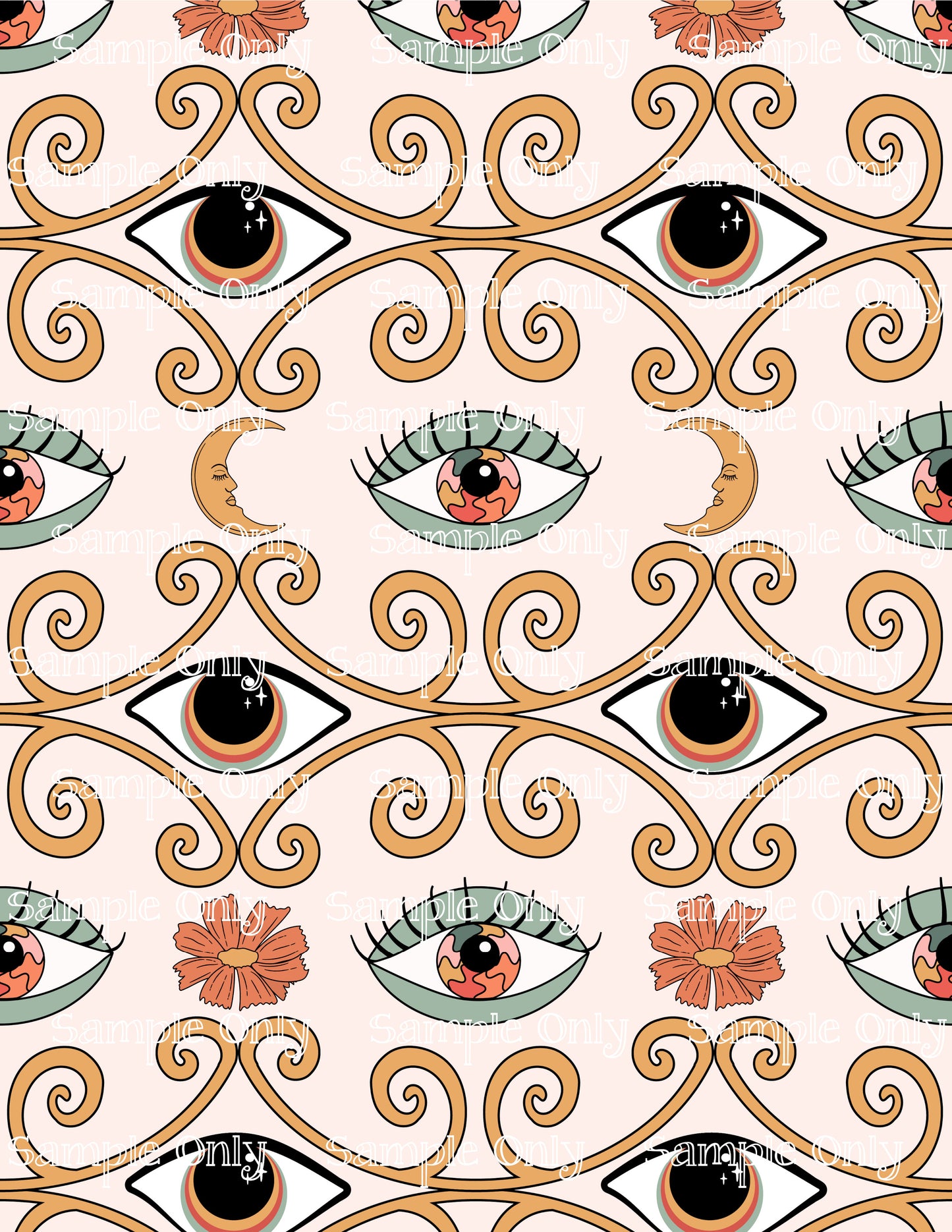 Boho Floral Eyes Image Sheet For Polymer Clay Transfer Decal DIGITAL FILE OR PRINTED Boho6