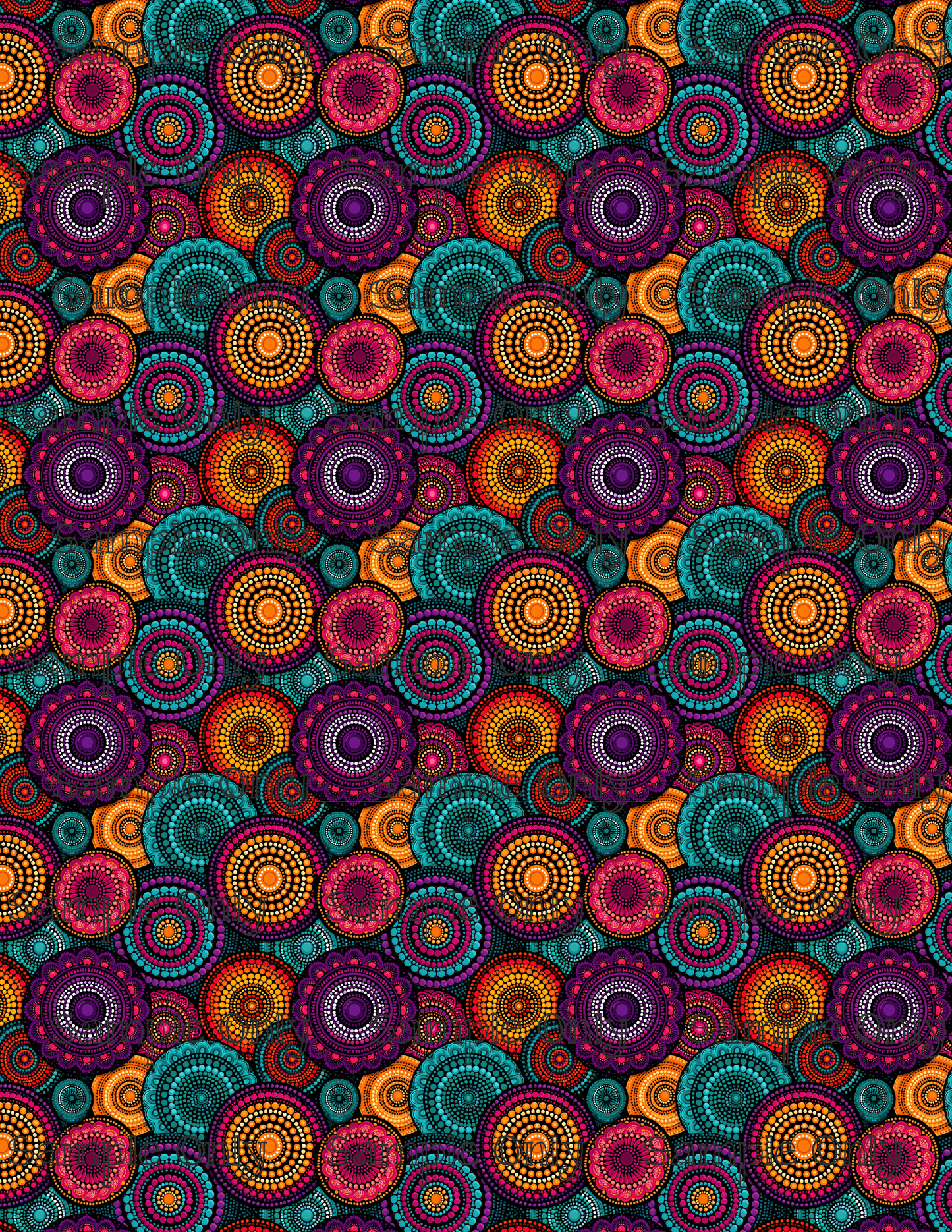Boho Medallion Pattern Set 2 Image Transfer Sheet For Polymer Clay