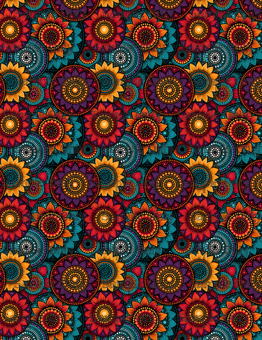 Boho Medallion Pattern Set 3 Image Transfer Sheet For Polymer Clay