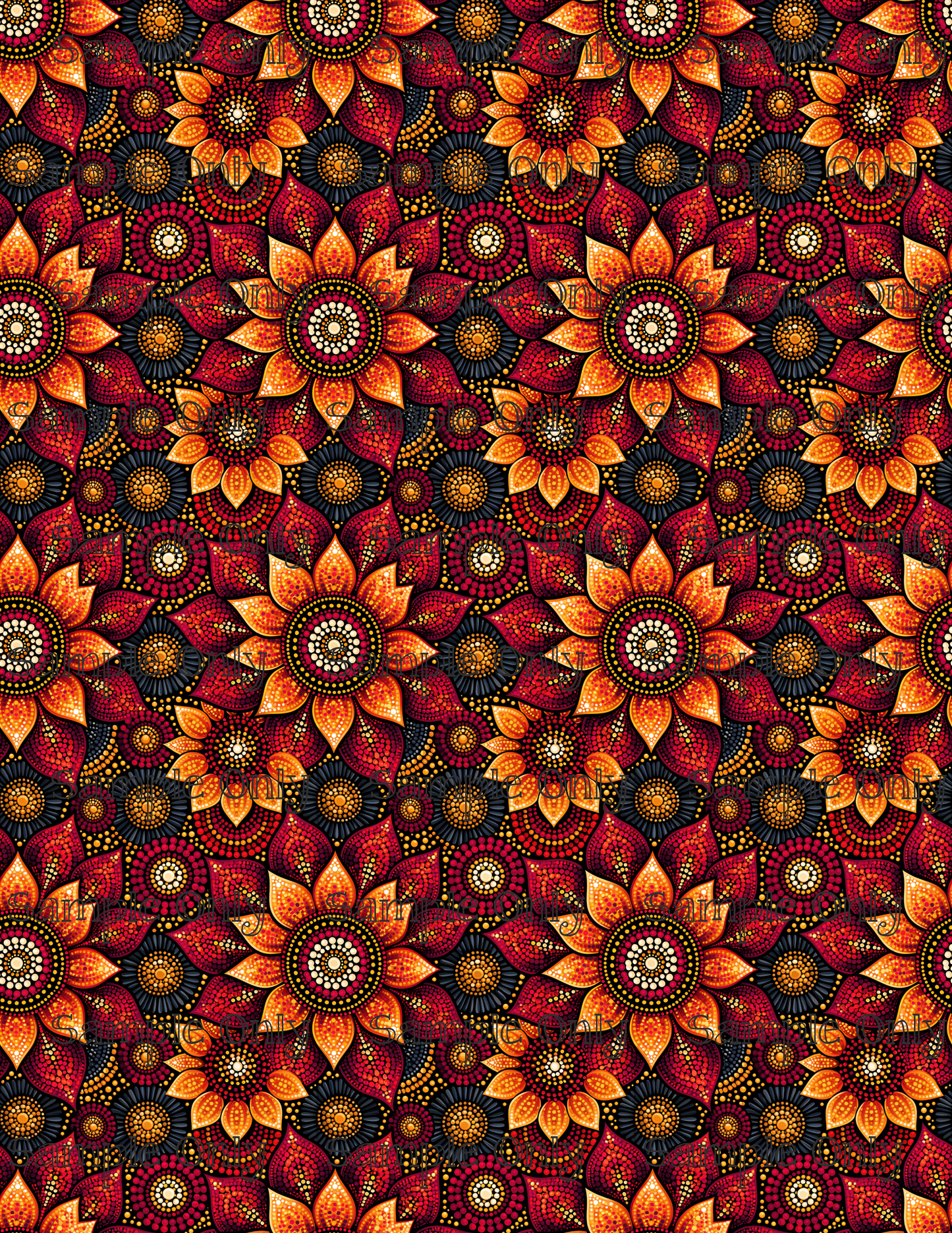 Boho Medallion Pattern Set 4 Image Transfer Sheet For Polymer Clay