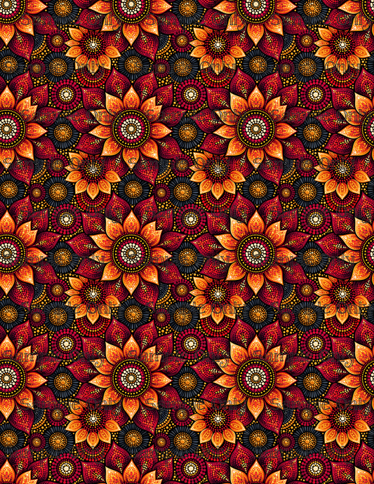 Boho Medallion Pattern Set 4 Image Transfer Sheet For Polymer Clay