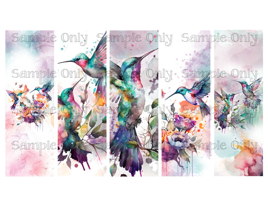 Hummingbird Bookmark Set 02 Printed Water Soluble Image Transfer Sheet For Polymer Clay