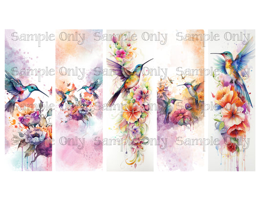 Hummingbird Bookmark Set 03 Printed Water Soluble Image Transfer Sheet For Polymer Clay