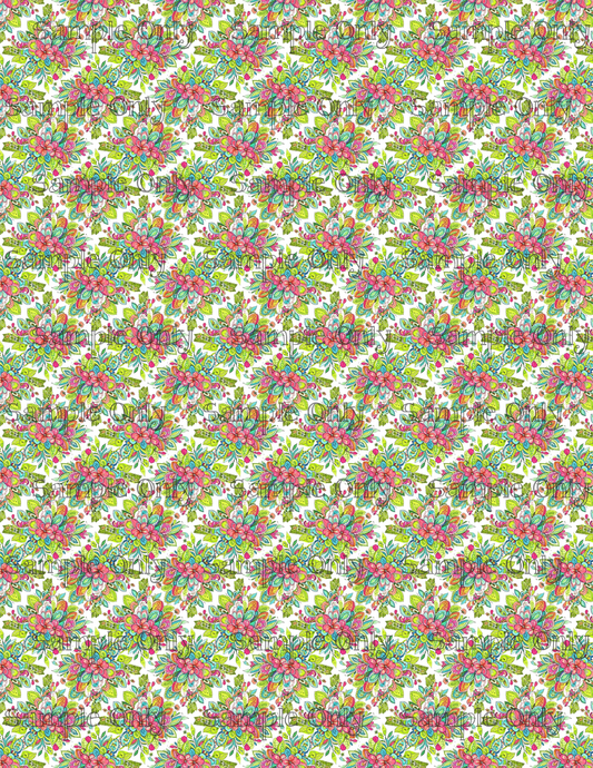 Bright Paisley Garden Pattern Set 4 Image Transfer Sheet For Polymer Clay