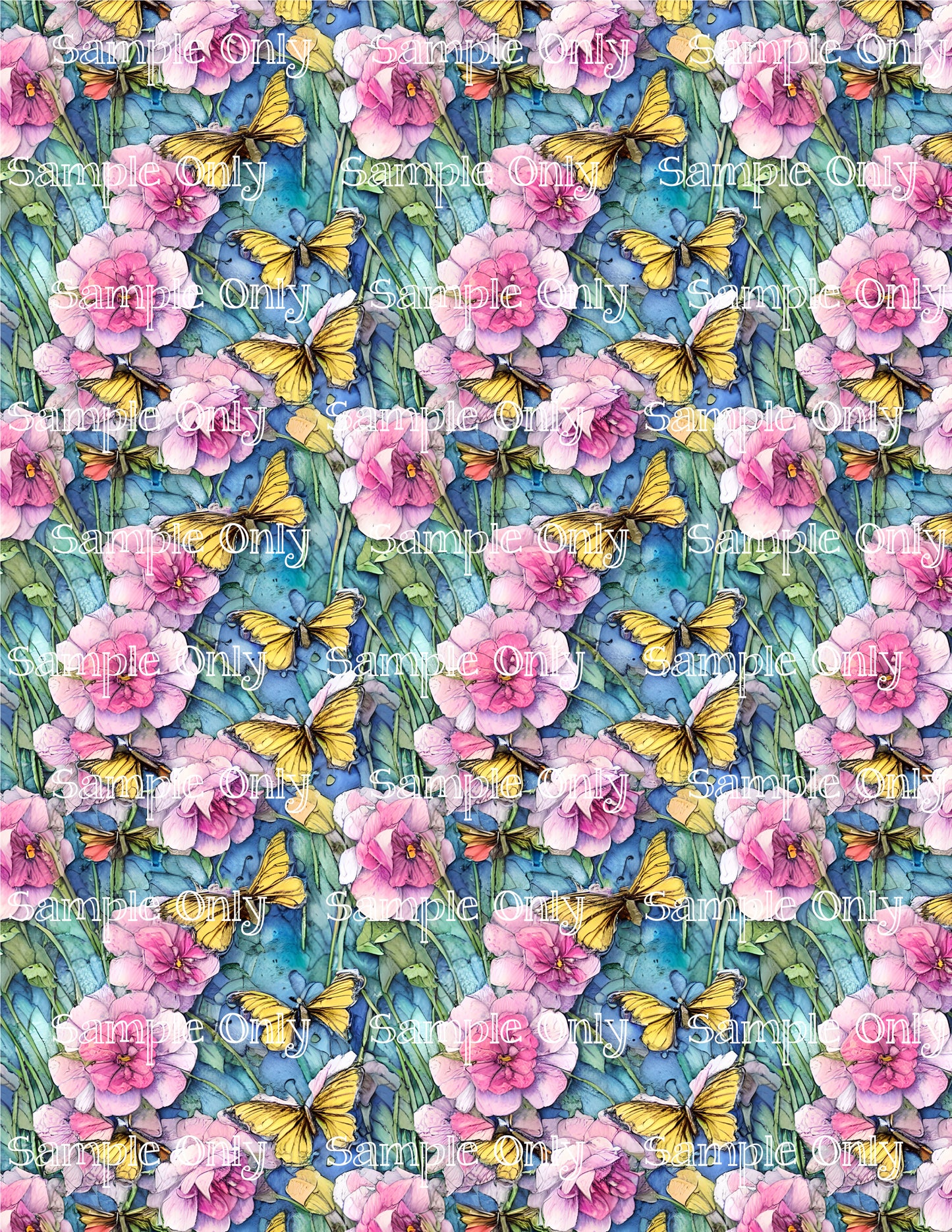 Butterfly and Wild Rose Floral Image Sheet For Polymer Clay Transfer Decal DIGITAL FILE OR PRINTED BF10