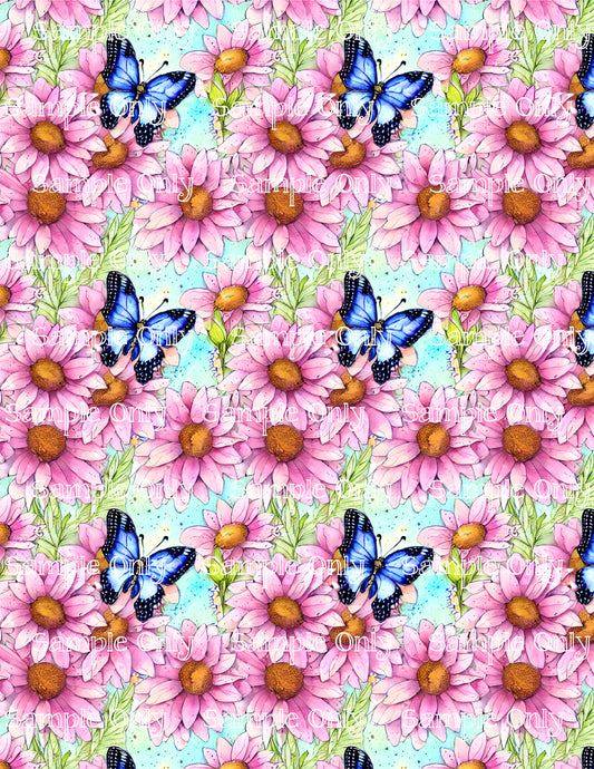 Butterflies in a Flower Field Floral Image Sheet For Polymer Clay Transfer Decal DIGITAL FILE OR PRINTED BF11