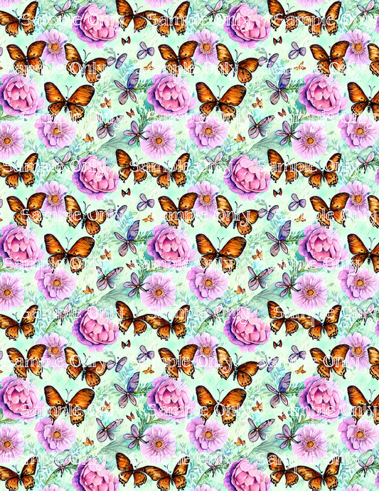 Butterflies and Wildflowers Floral Image Sheet For Polymer Clay Transfer Decal DIGITAL FILE OR PRINTED BF12