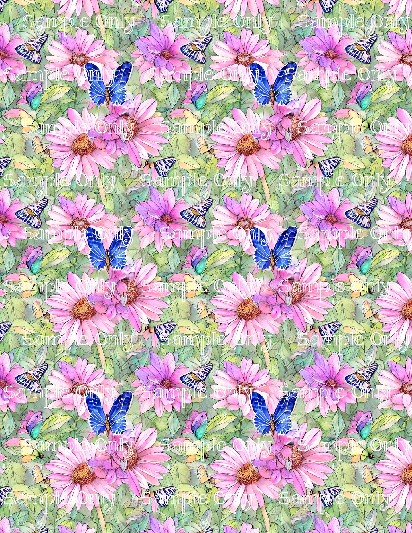 Butterfly Daisy Floral Image Sheet For Polymer Clay Transfer Decal DIGITAL FILE OR PRINTED BF03