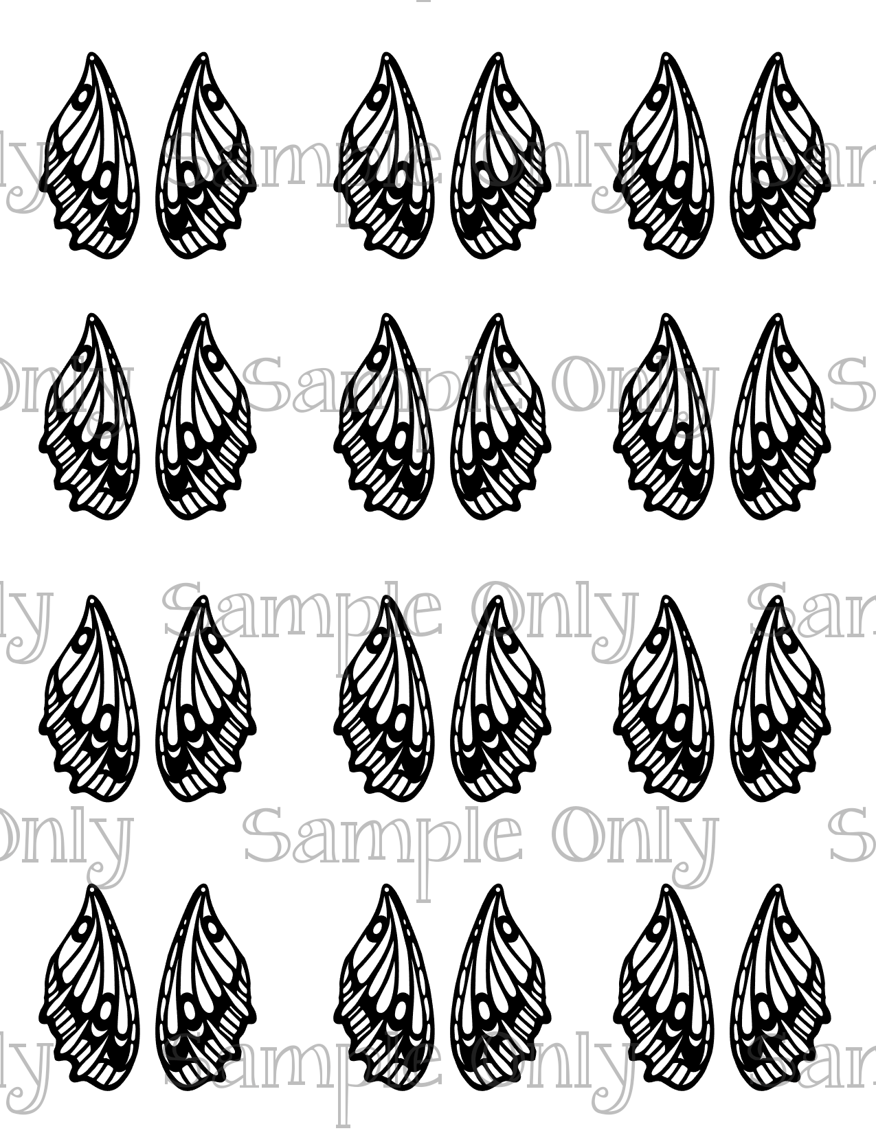 OJC X LLG Butterfly Wings 3 Styles Image For Polymer Clay Transfer Sheet DIGITAL OR PRINTED