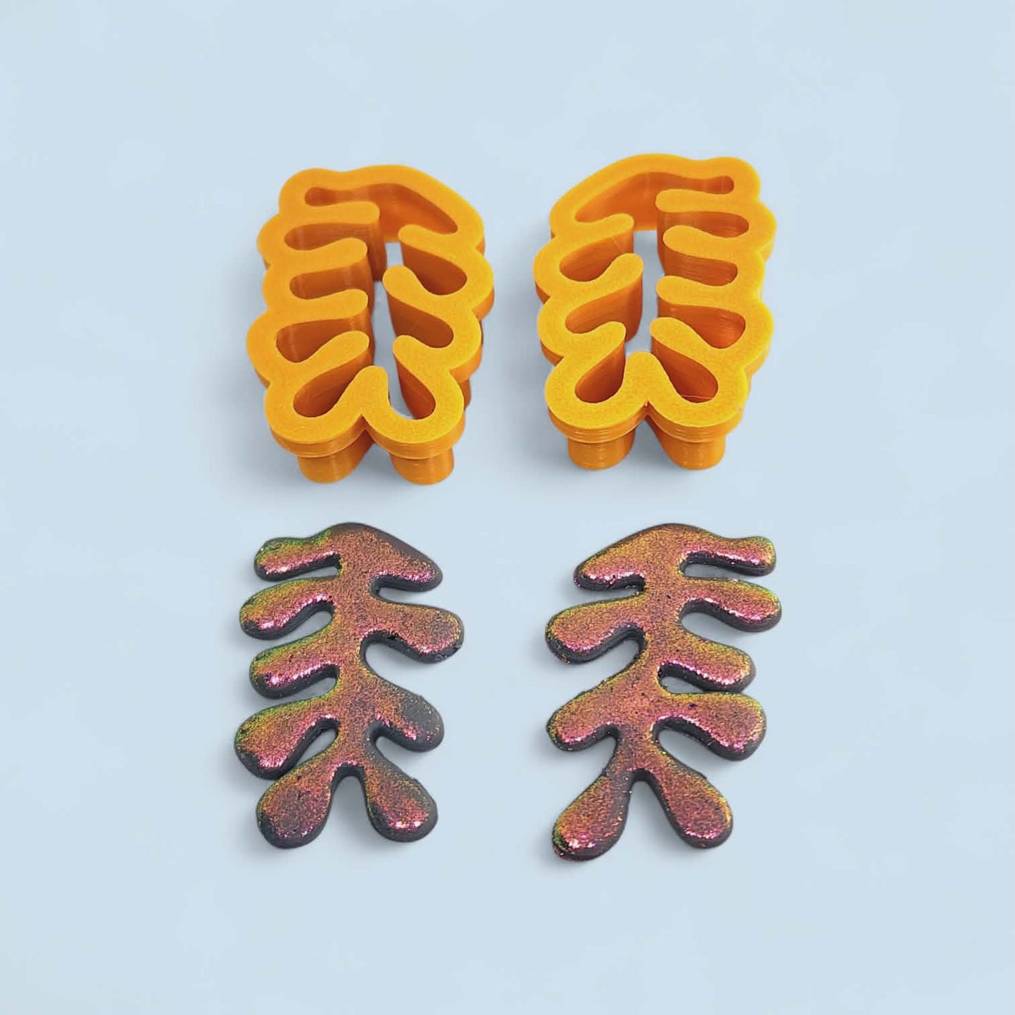 2pc Seaweed Outline Cutter Set Polymer Clay Cutter 5 Sizes You Choose