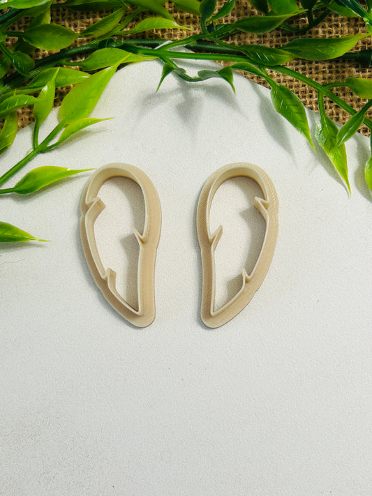 2pc Wispy Feather Outline Cutter Set Polymer Clay Cutter 3 Sizes You Choose