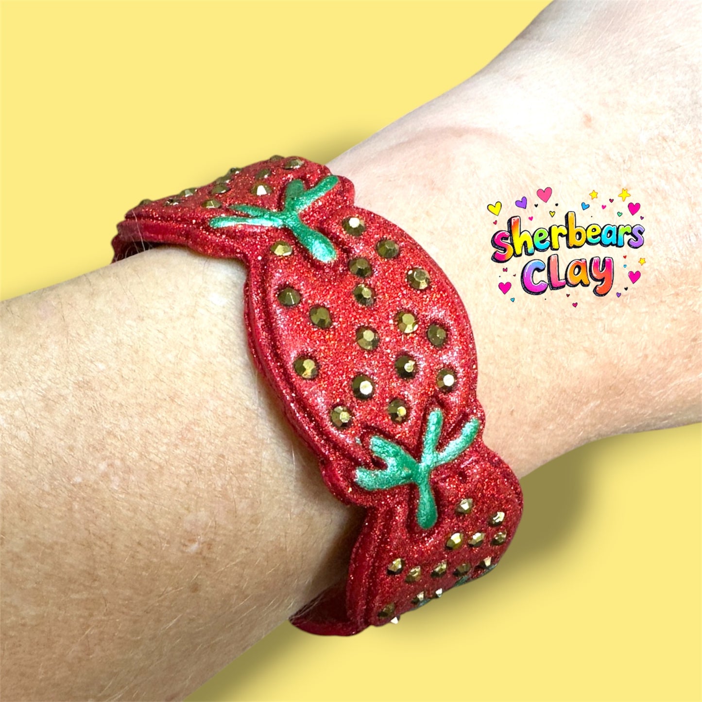 Strawberry Headband Bracelet or Bookmark Polymer Clay Cutter TPAB