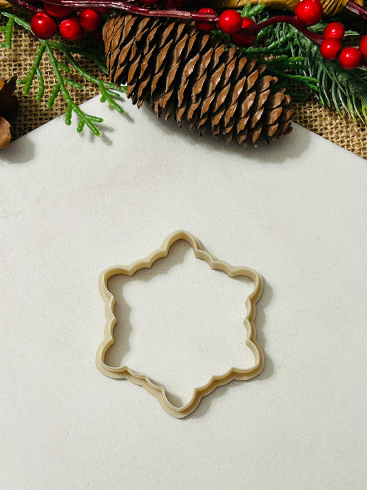 Winter Snowflake Outline Style 3 Ornament Polymer Clay Cutter