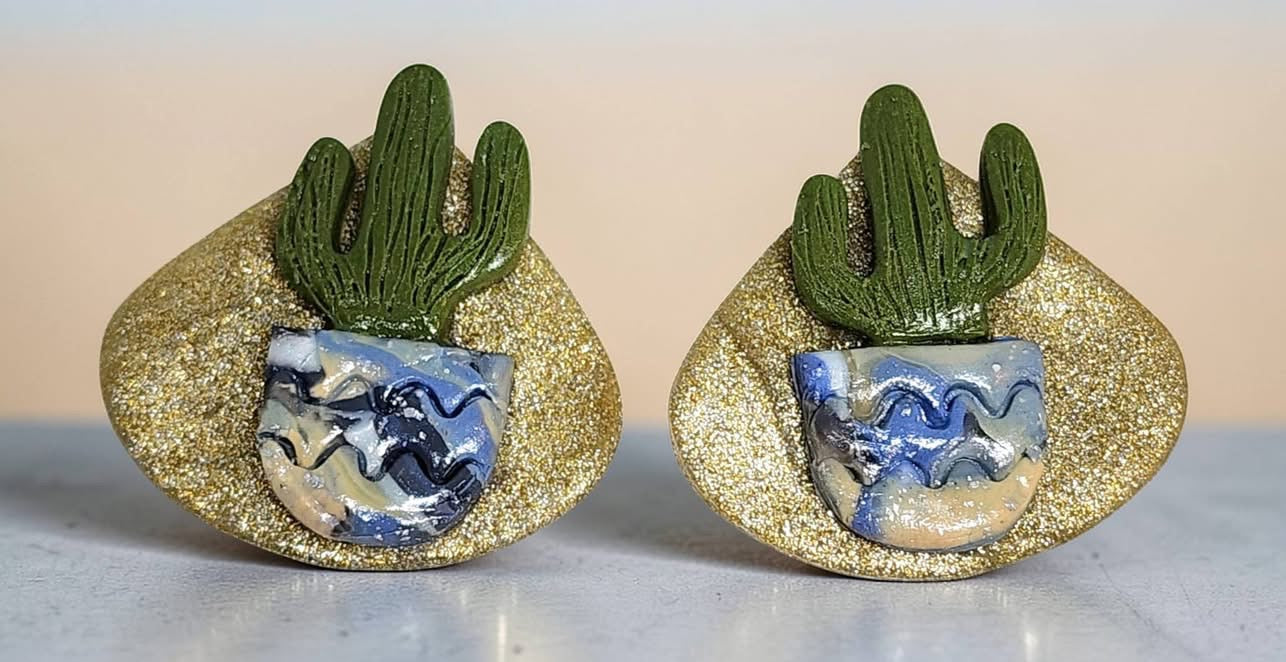 2pc Cactus Outline Cutter Set Polymer Clay Cutter 6 Sizes You Choose