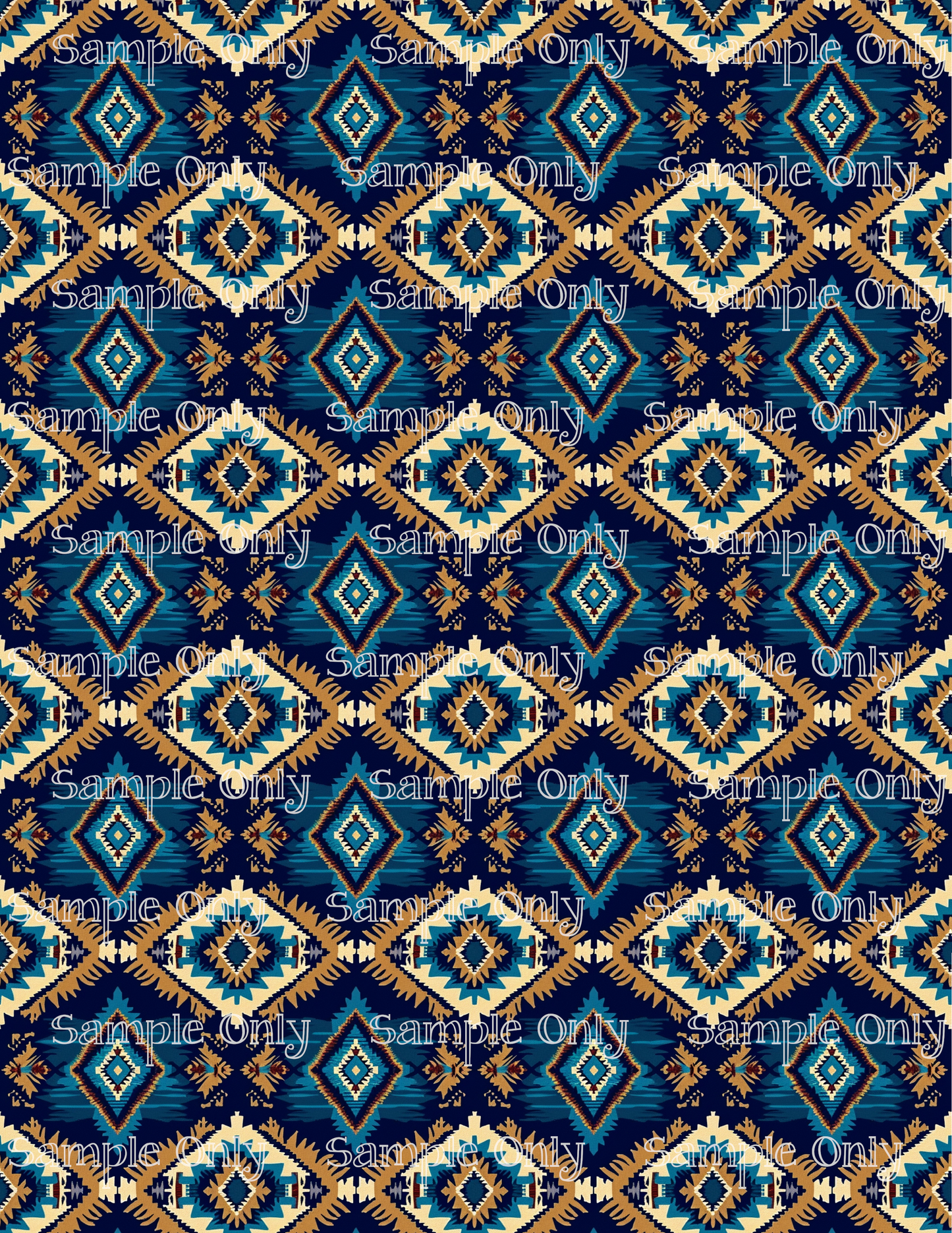 Aztec Blues Pattern PRINTED Image Sheet For Polymer Clay Transfer Decal 4 STYLES TO CHOOSE FROM Clay Boutique x LLG Collab