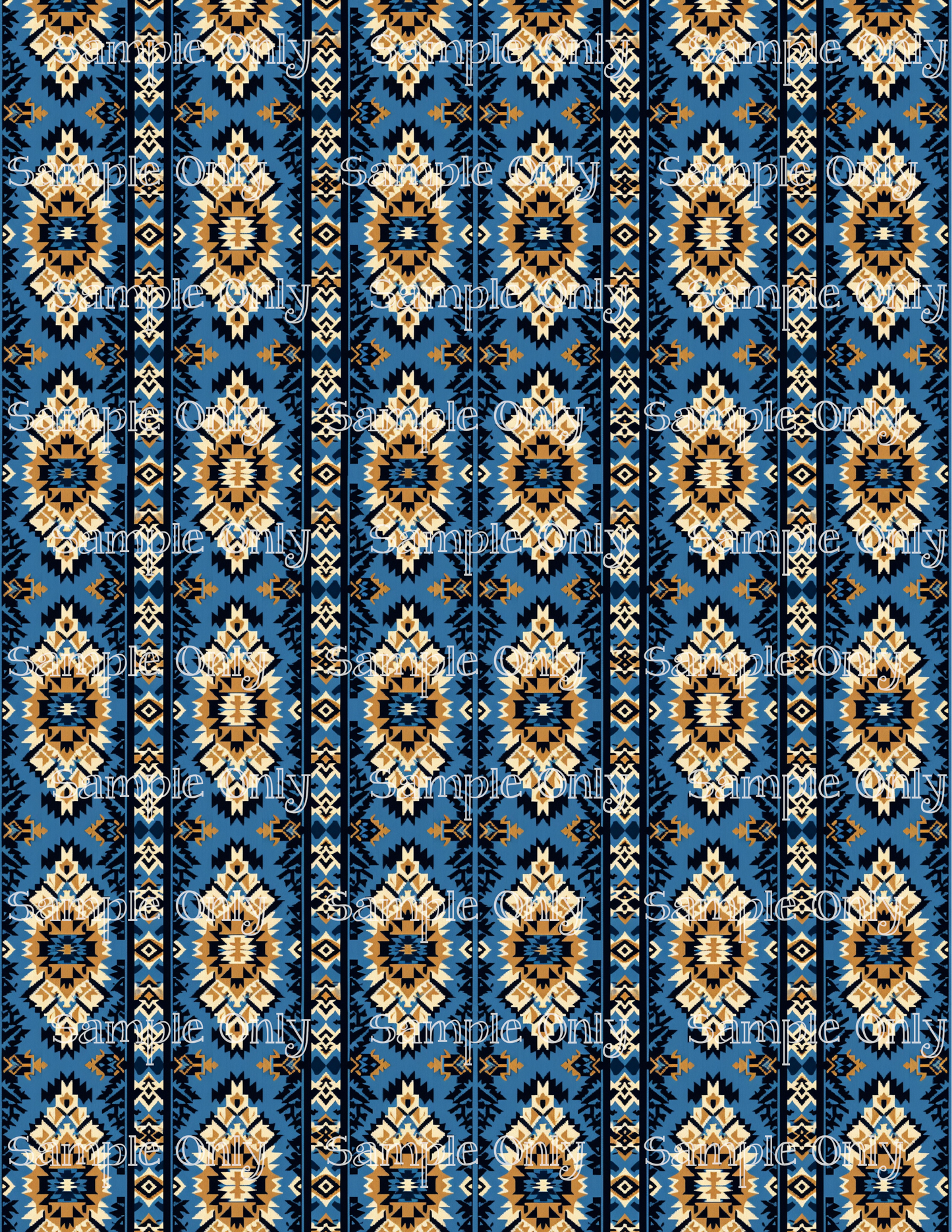 Aztec Blues Pattern PRINTED Image Sheet For Polymer Clay Transfer Decal 4 STYLES TO CHOOSE FROM Clay Boutique x LLG Collab