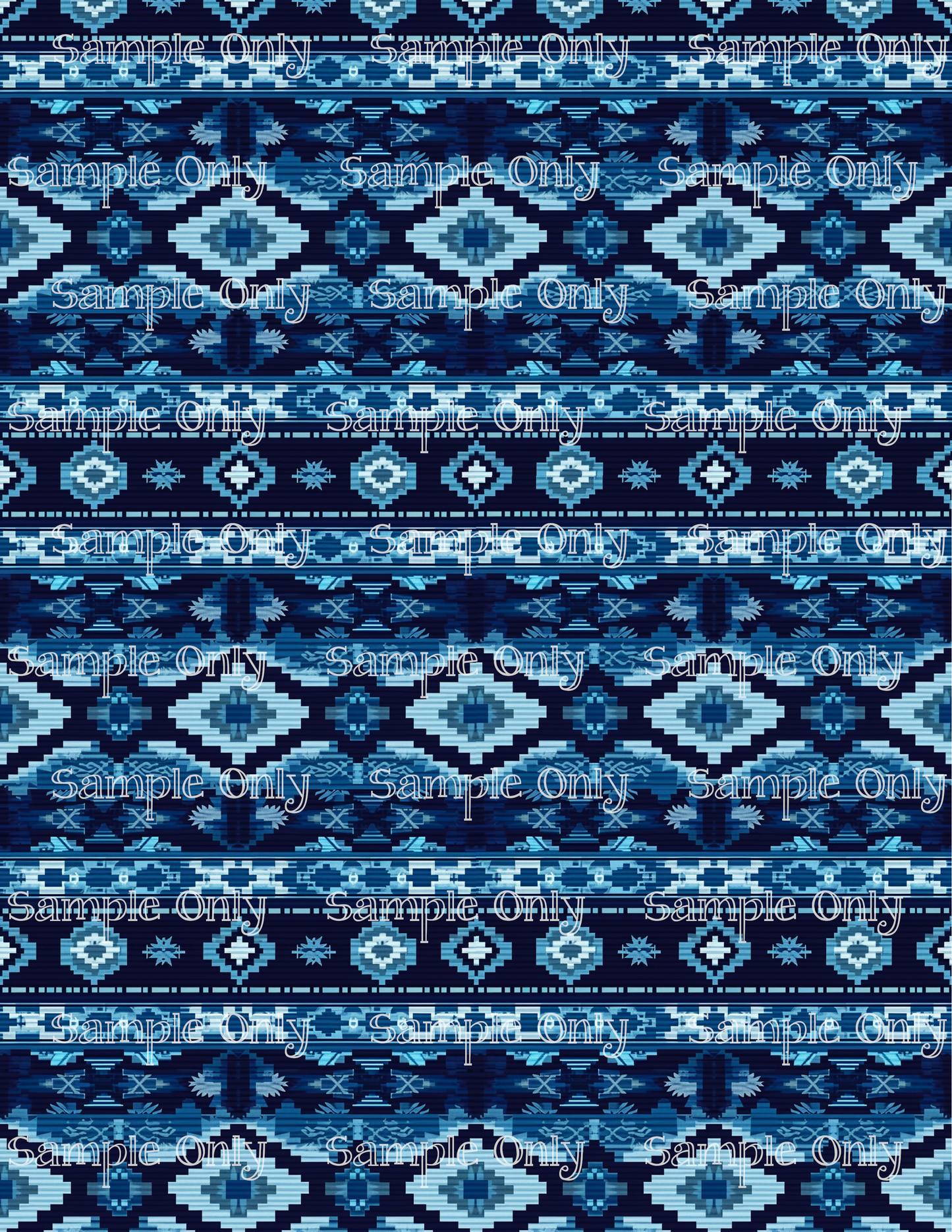 Aztec Blues Pattern PRINTED Image Sheet For Polymer Clay Transfer Decal 4 STYLES TO CHOOSE FROM Clay Boutique x LLG Collab