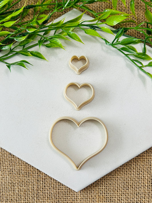 Chubby Heart Outline Polymer Clay Cutter 10 Sizes You Choose